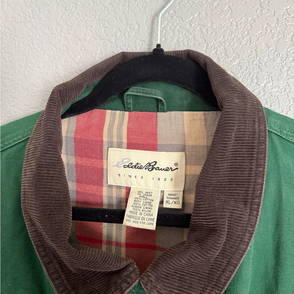 Vintage Eddie Bauer Mens Green Barn Coat Jacket 90s XL - Picture 6 of 10